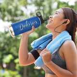 Personalized Premium 32 oz Vacuum Insulated Powder Coated Stainless Steel Sports Water Bottle with Straw