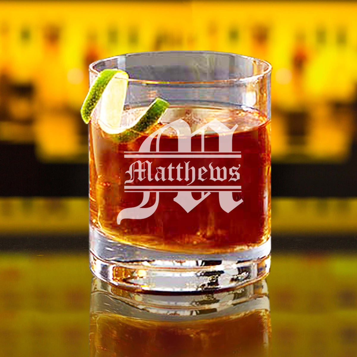 Personalized 11 oz Round Whiskey Old Fashioned Rocks Glass