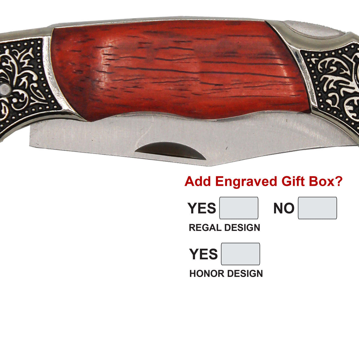 Personalized Rosewood Handle Folding Pocket Knife – Custom Engraved Gift for Him
