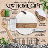 Personalized Build Your Own Marble and Acacia Realtor Closing Gift - Round Twig Style