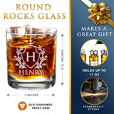 Personalized 11 oz Round Whiskey Old Fashioned Rocks Glass