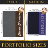 Personalized Canvas Portfolio for Business, Student, Teacher, Graduation - Vertical 1 Line Engraving