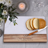 Personalized Build Your Own Marble and Acacia Realtor Closing Gift - Rectangle Stem Style