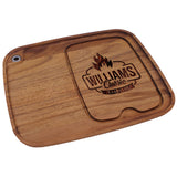 Personalized Premium Wooden Steak Plate with Juice Groove – Custom Engraved BBQ Meat Serving Board for Grilling