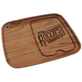 Personalized Premium Wooden Steak Plate with Juice Groove – Custom Engraved BBQ Meat Serving Board for Grilling