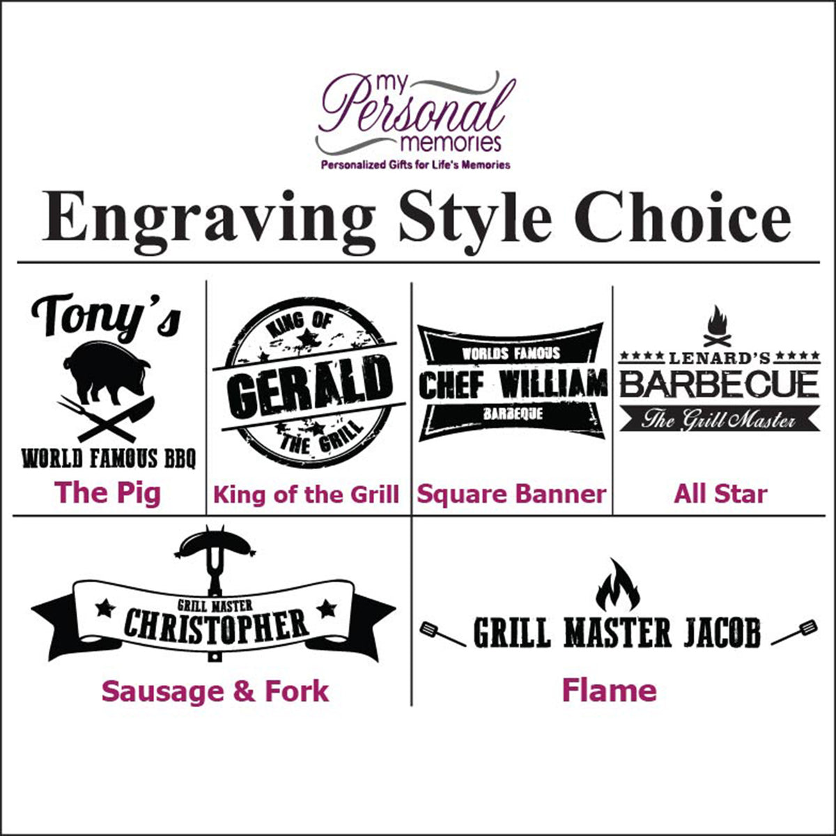 Personalized BBQ Grill Tool Set – Custom Engraved Bamboo Grilling Utensils Gift for Men, Dad or Father's Day