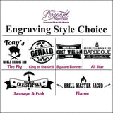 Personalized BBQ Grill Tool Set – Custom Engraved Bamboo Grilling Utensils Gift for Men, Dad or Father's Day