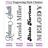 Personalized Canvas Portfolio for Business, Student, Teacher, Graduation - Vertical 1 Line Engraving