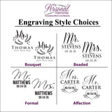 Personalized Mr. & Mrs. Stemless Wine Glasses – Set of 2 Custom Engraved Wedding or Anniversary Gift for Couples