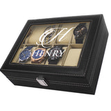 Engraved 10 Slot Watch Box for Men - Custom Personalized Gifts for Him, Husband, Boyfriend