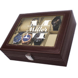Engraved 10 Slot Watch Box for Men - Custom Personalized Gifts for Him, Husband, Boyfriend