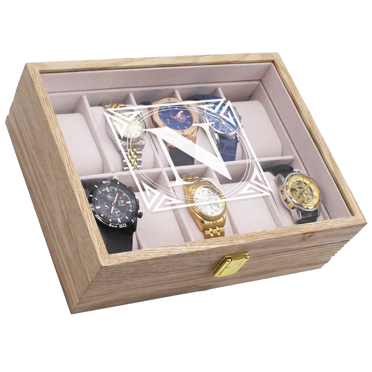 Engraved 10 Slot Watch Box for Men - Custom Personalized Gifts for Him, Husband, Boyfriend