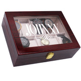 Engraved 10 Slot Watch Box for Men - Custom Personalized Gifts for Him, Husband, Boyfriend