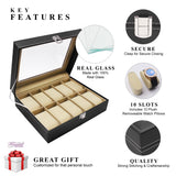 Custom Personalized Watch Storage Box Glass Display Case for Men, Him, Husband - Engraved and Monogrammed