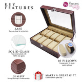 Engraved 10 Slot Watch Box for Men - Custom Personalized Gifts for Him, Husband, Boyfriend