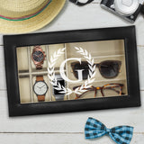 Personalized Watch and Sunglasses Box - Custom Engraved Watch and Eyeglass Organizer Case