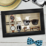 Personalized Watch and Sunglasses Box - Custom Engraved Watch and Eyeglass Organizer Case