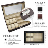 Personalized Watch and Sunglasses Box - Custom Engraved Watch and Eyeglass Organizer Case