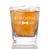 My Personal Memories Bow Tie 9 oz Whiskey Rocks Gift Glass for Groomsmen, Best Man and more