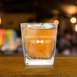 My Personal Memories Bow Tie 9 oz Whiskey Rocks Gift Glass for Groomsmen, Best Man and more