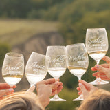 Personalized Wine Glasses with Stem for Bridesmaid, Bride