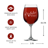 Personalized Wine Glasses with Stem for Bridesmaid, Bride