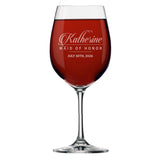 Personalized Bridesmaids Wedding Party Wine Glasses with Stem