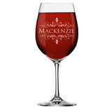 Personalized 16 oz Wine Glass with Stem with Name and Initial