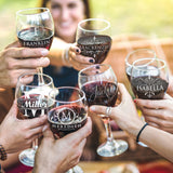 Personalized 16 oz Wine Glass with Stem with Name and Initial
