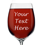 Personalized Wine Glass With Stem - Engraved with Your Custom Text