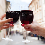 Personalized Wine Glass With Stem - Engraved with Your Custom Text