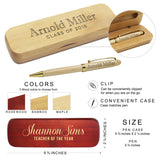 Custom Ballpoint Pen with Personalized Case - Wood Pen Set for Lawyers, Doctors, Teachers, Graduates, Students