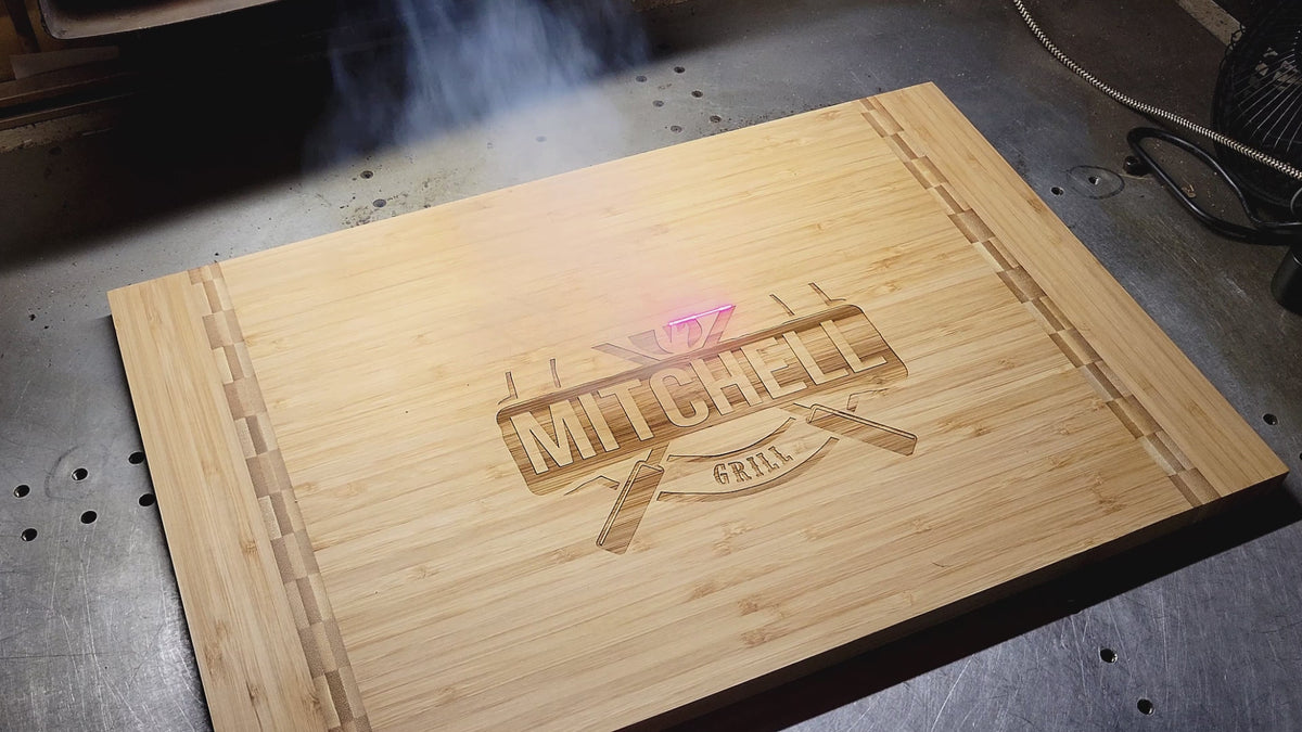 Customized King of the Grill BBQ Bamboo Deluxe Cutting, Carving and Slicing Board